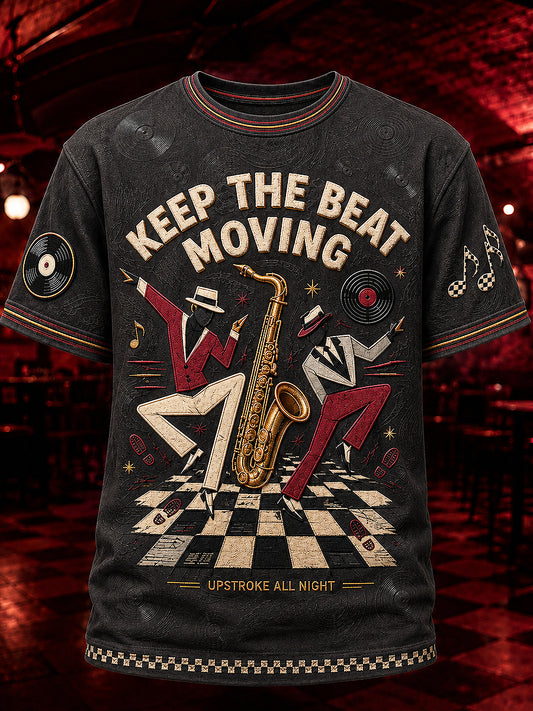 Men's Ska MusicPrinted Vintage Fashion Loose Short Sleeve T-Shirt