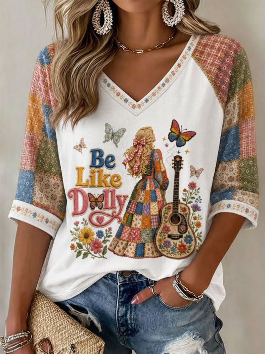 Women's Country Music Print Casual T-Shirt