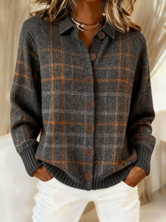 Women's Autumn Winter Style Plaid Art Printed Tops