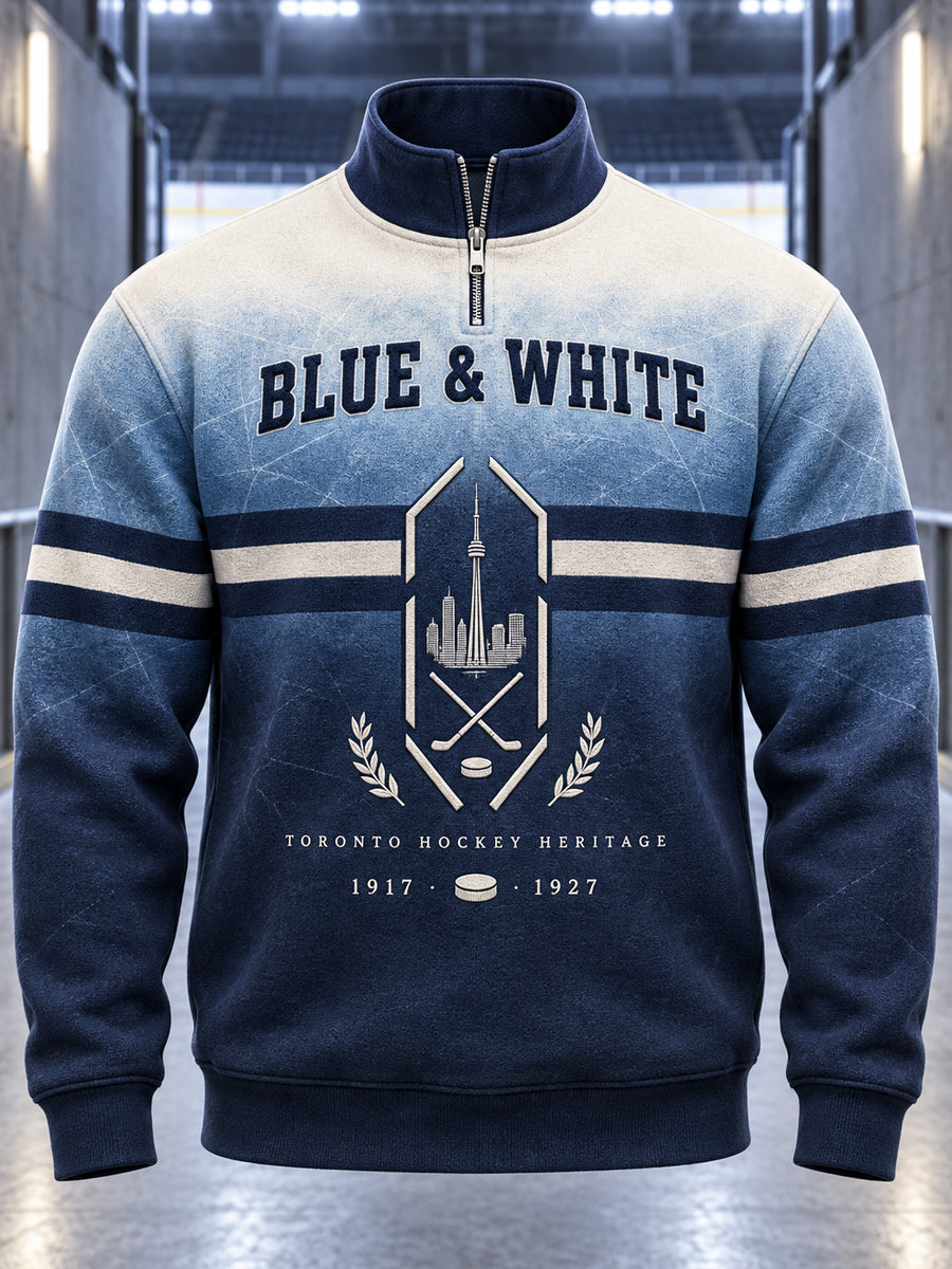 Men's Toronto Ice Hockey Printed Casual Zipper Sweatshirt