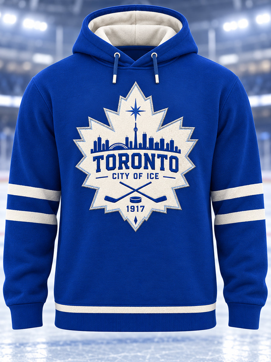 Men's Toronto Ice Hockey Printed Long Sleeved Hooded Sweatshirt