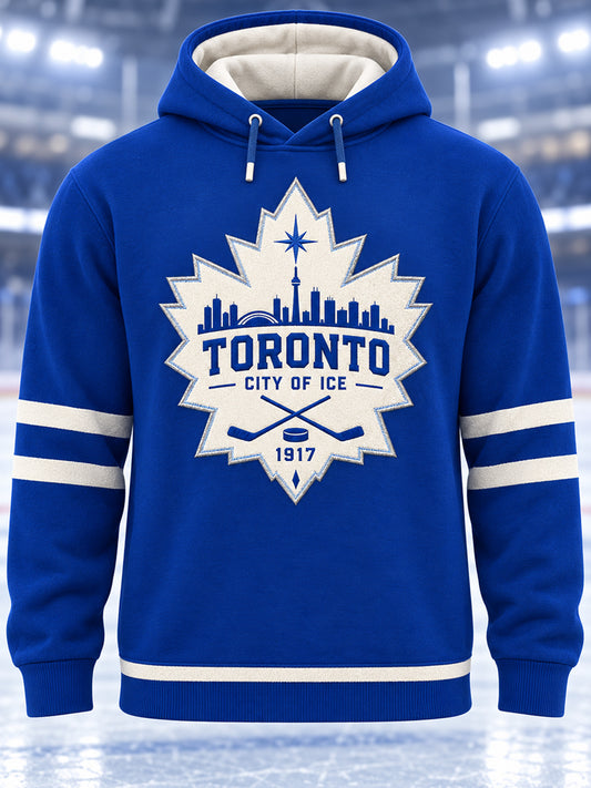 Men's Toronto Ice Hockey Printed Long Sleeved Hooded Sweatshirt