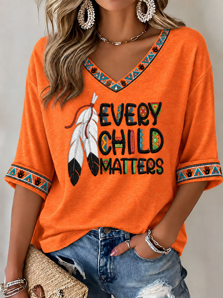 Women's Every Child Matters Printed Casual T-Shirt
