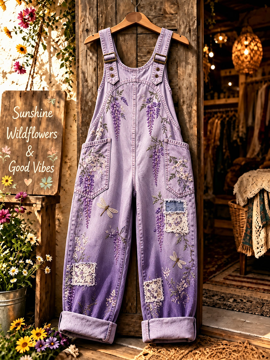 Women's Flower Art Printed Overalls