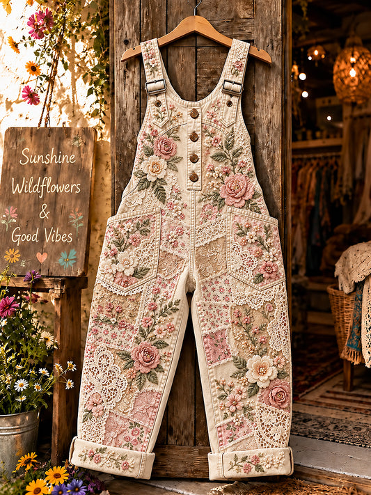 Women's Flower Art Printed Overalls