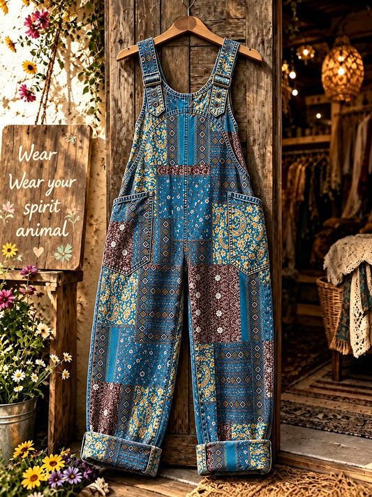 Women's Flower Art Printed Overalls