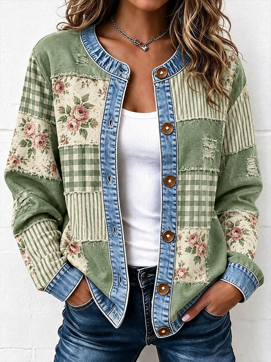 Women's Patchwork Art Cardigan