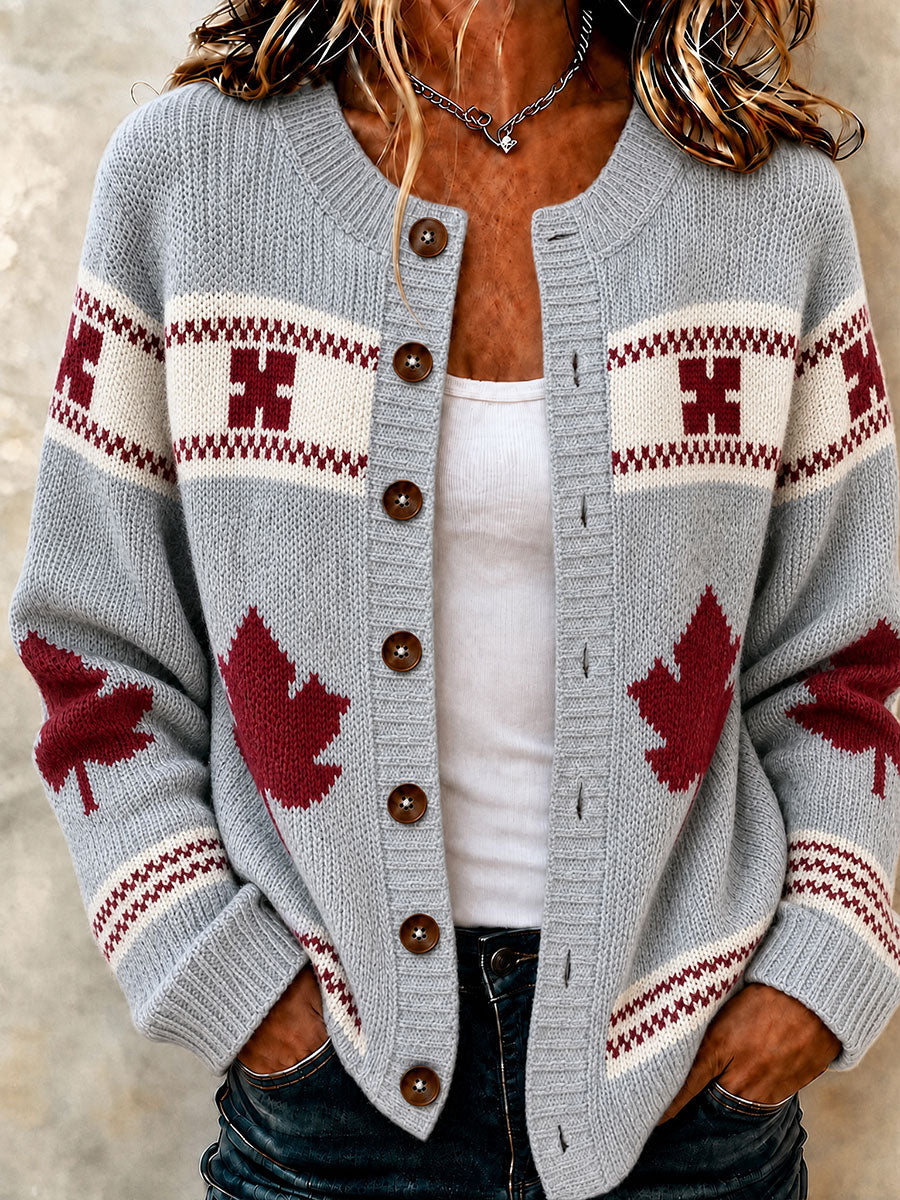 Women's Canada Maple Leaf Casual Cardigan