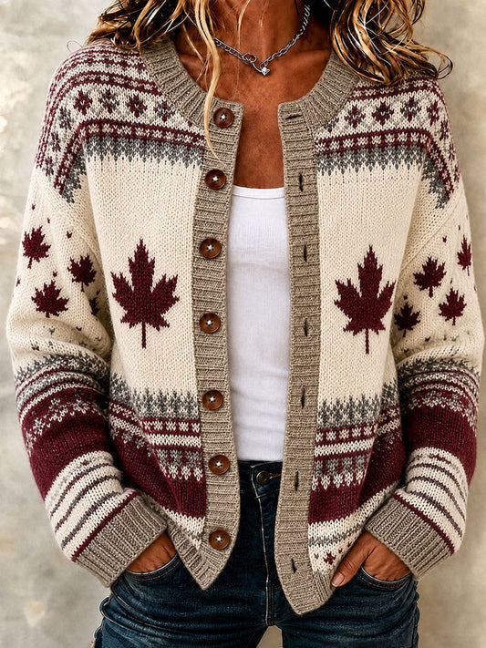 Women's Canada Maple Leaf Casual Cardigan