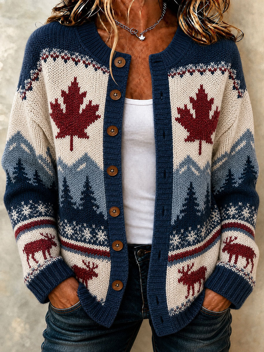 Women's Canada Maple Leaf Casual Cardigan