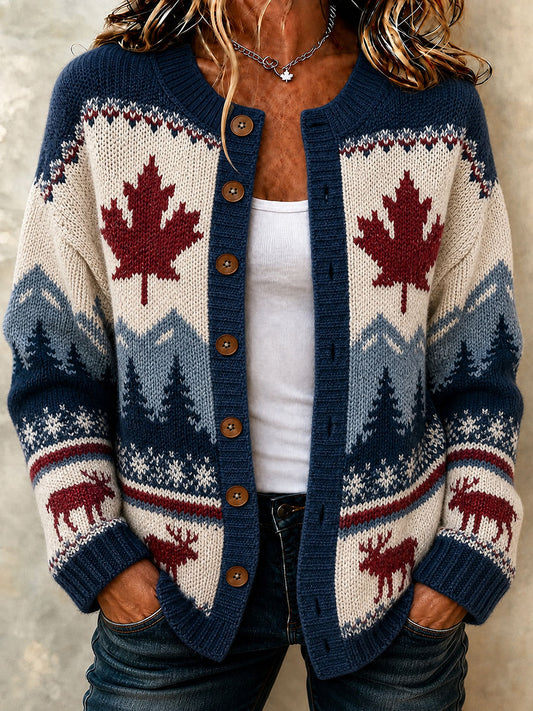 Women's Canada Maple Leaf Casual Cardigan