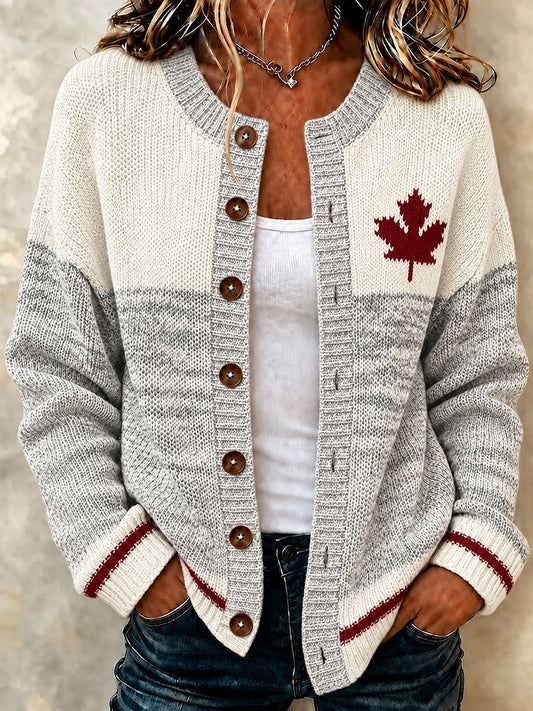 Women's Canada Maple Leaf Casual Cardigan