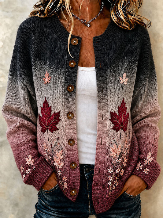 Women's Canada Maple Leaf Casual Cardigan