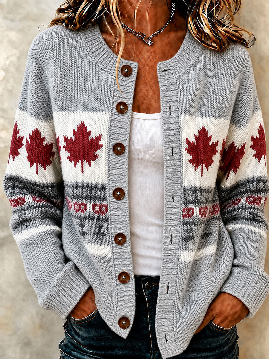 Women's Canada Maple Leaf Casual Cardigan