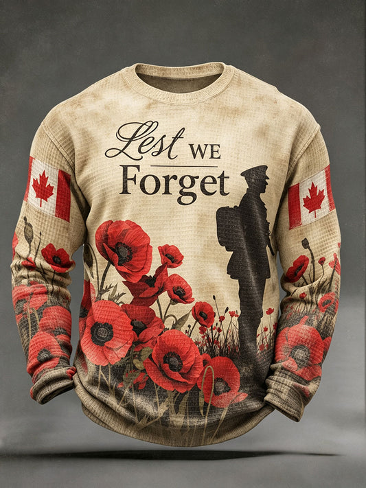 Men's Canada Remembrance Day Waffle-Knit Long-Sleeve T-Shirts