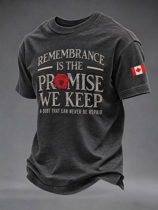 Men's Canada Remembrance Day Printed Casual T-Shirt