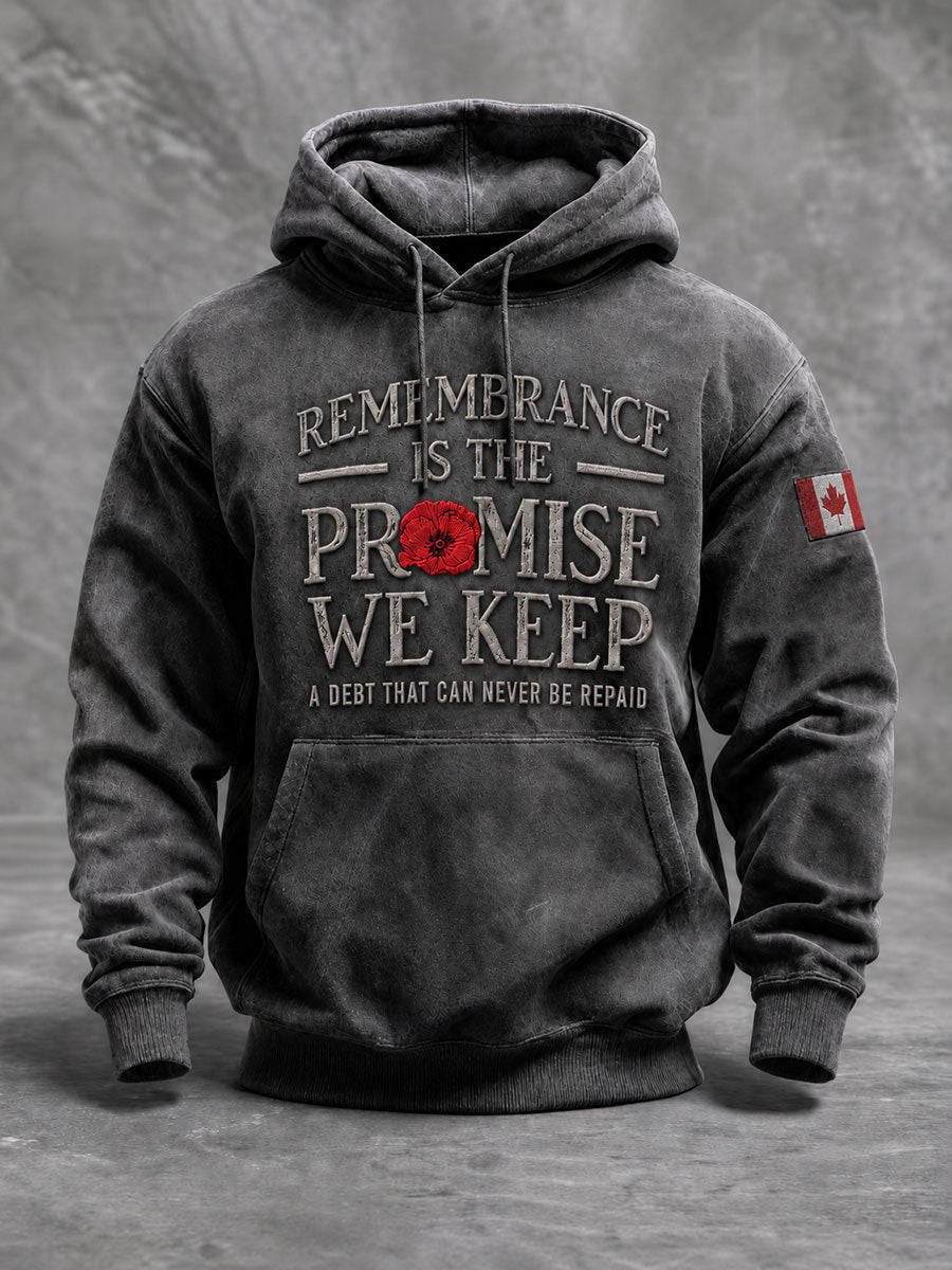 Men's Canada Remembrance Day Printed Casual Hoodie