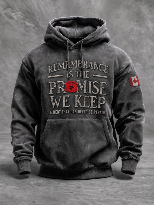 Men's Canada Remembrance Day Printed Casual Hoodie