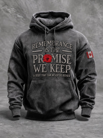 Men's Canada Remembrance Day Printed Casual Hoodie