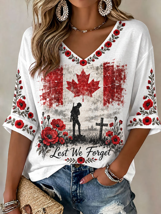 Women's Canada Remembrance Day Casual T-Shirt