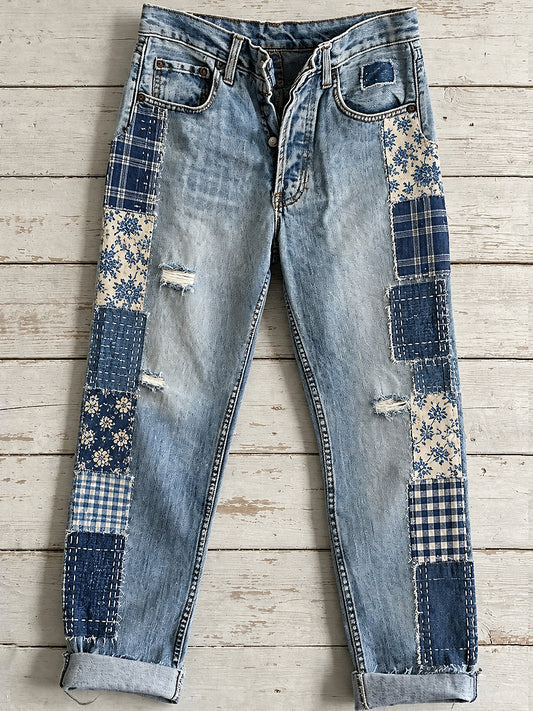 Women's Artistic Flowers Print Jeans