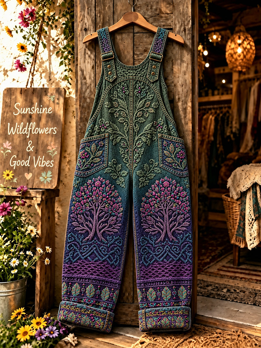 Women's Flowers Art Printed Overalls