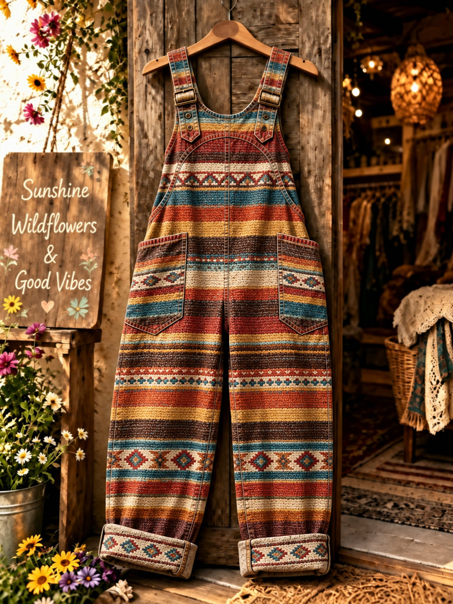 Women's Flowers Art Printed Overalls