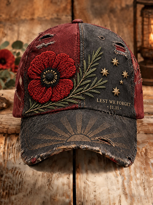 Unisex Vintage Australian Remembrance Day Commemorative Art Print Casual Hat