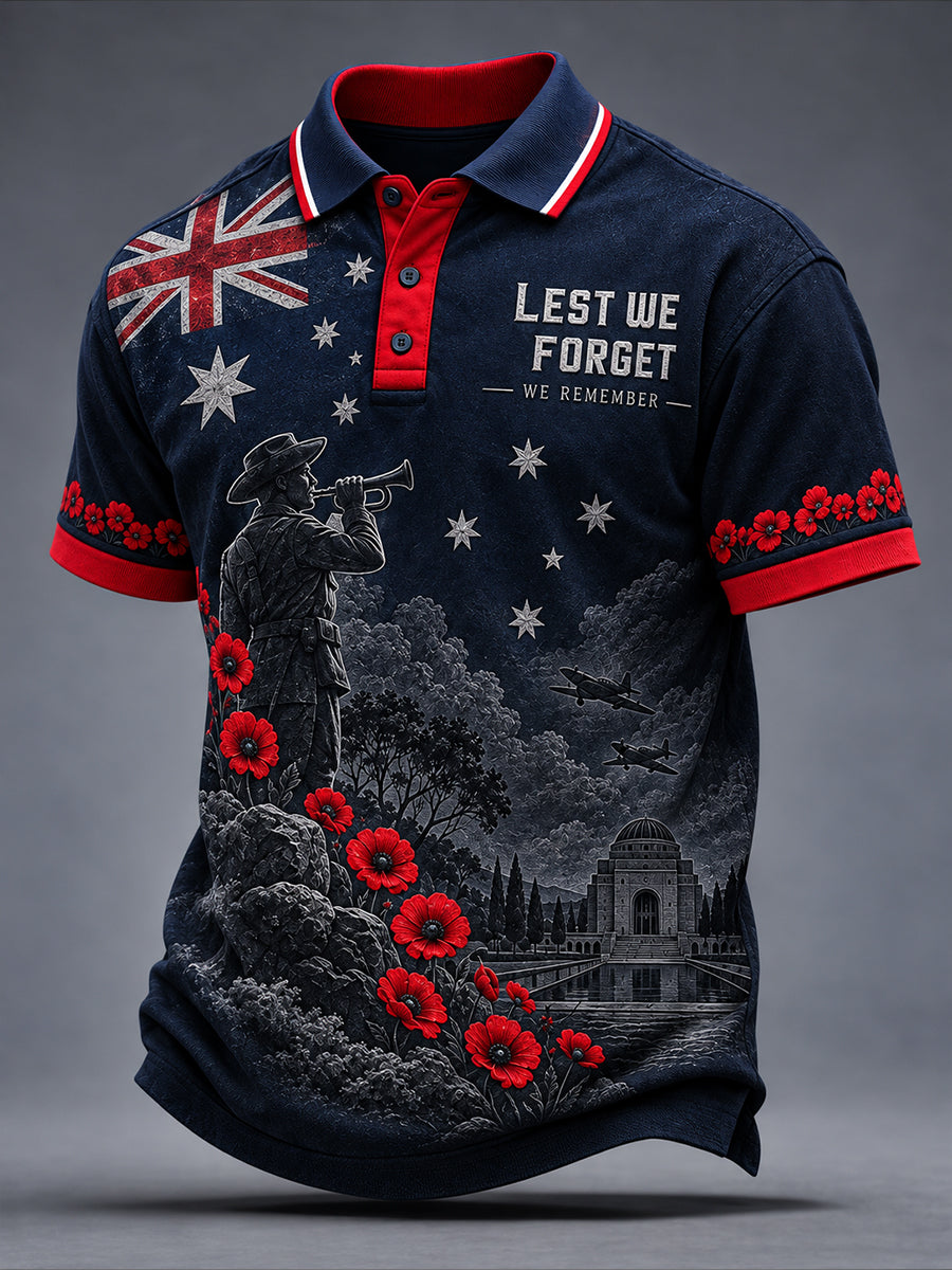 Men's Remembrance Day in Australia Short Sleeve Shirt