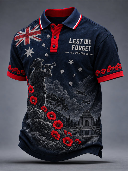 Men's Remembrance Day in Australia Short Sleeve Shirt