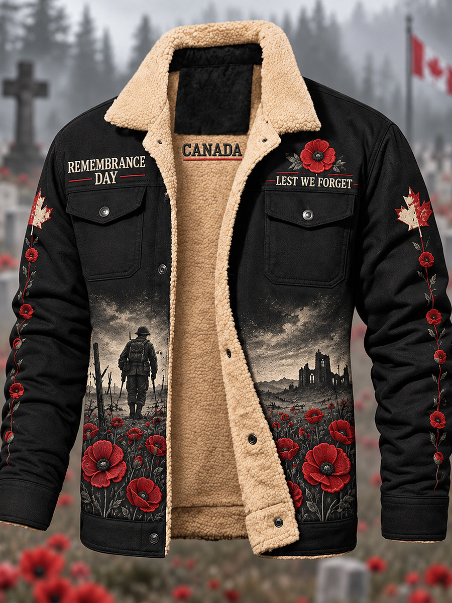 Men's Remembrance Day Art Printed Jacket