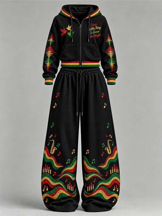 Women's EVERY LITTLE THING IS GONNA BE ALRIGHT Printed Sports Suit