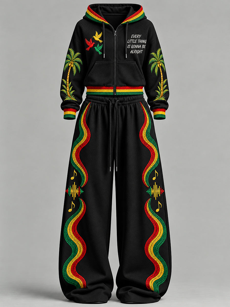 Women's EVERY LITTLE THING IS GONNA BE ALRIGHT Printed Sports Suit