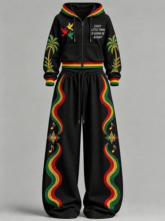 Women's EVERY LITTLE THING IS GONNA BE ALRIGHT Printed Sports Suit