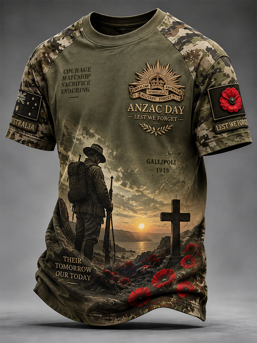 Men's Remembrance Day In Australia Short Sleeve T-Shirt