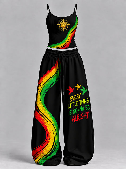Women's EVERY LITTLE THING IS GONNA BE ALRIGHT Art Printed Strap Set
