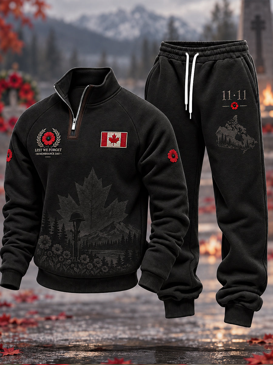Men's Remembrance Day Art Printed Shoulder Sleeve Sports Set