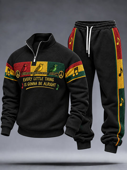 Men's EVERY LITTLE THING IS GONNA BE ALRIGHT Art Printed Shoulder Sleeve Set