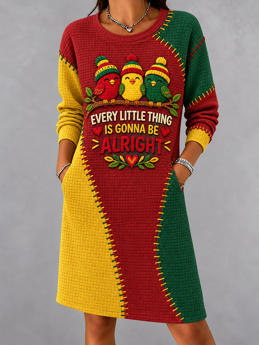 Women's EVERY LITTLE THING IS GONNA BE ALRIGHT Art Printed Long Skirt