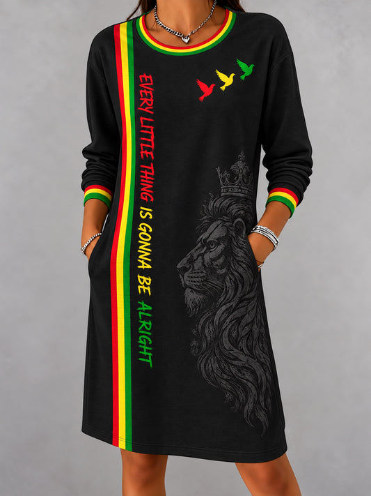 Women's EVERY LITTLE THING IS GONNA BE ALRIGHT Art Printed Long Skirt