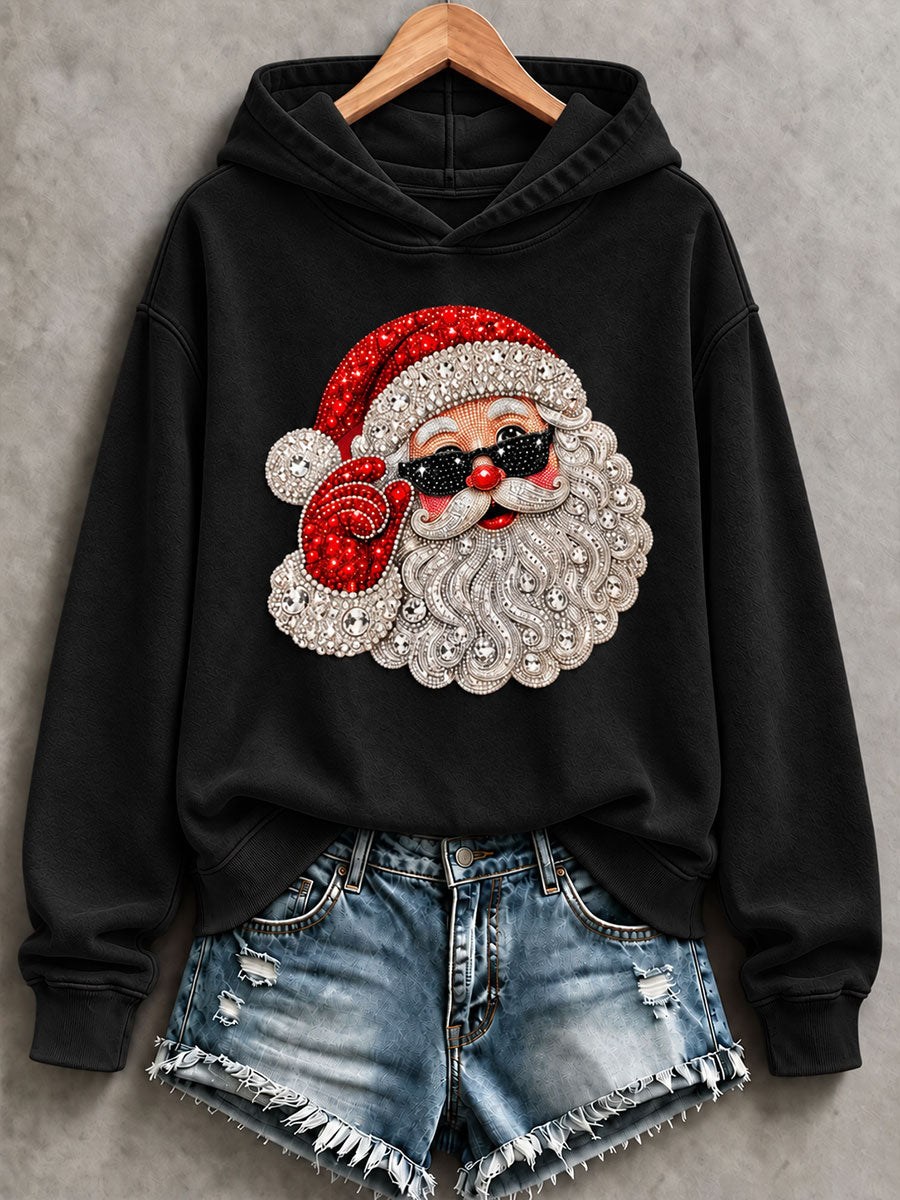 Women's Cool Santa Claus Print Regular Sweatshirt