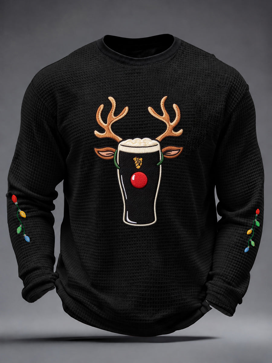 Men's Christmas Stout Waffle Long Sleeve T-Shirt