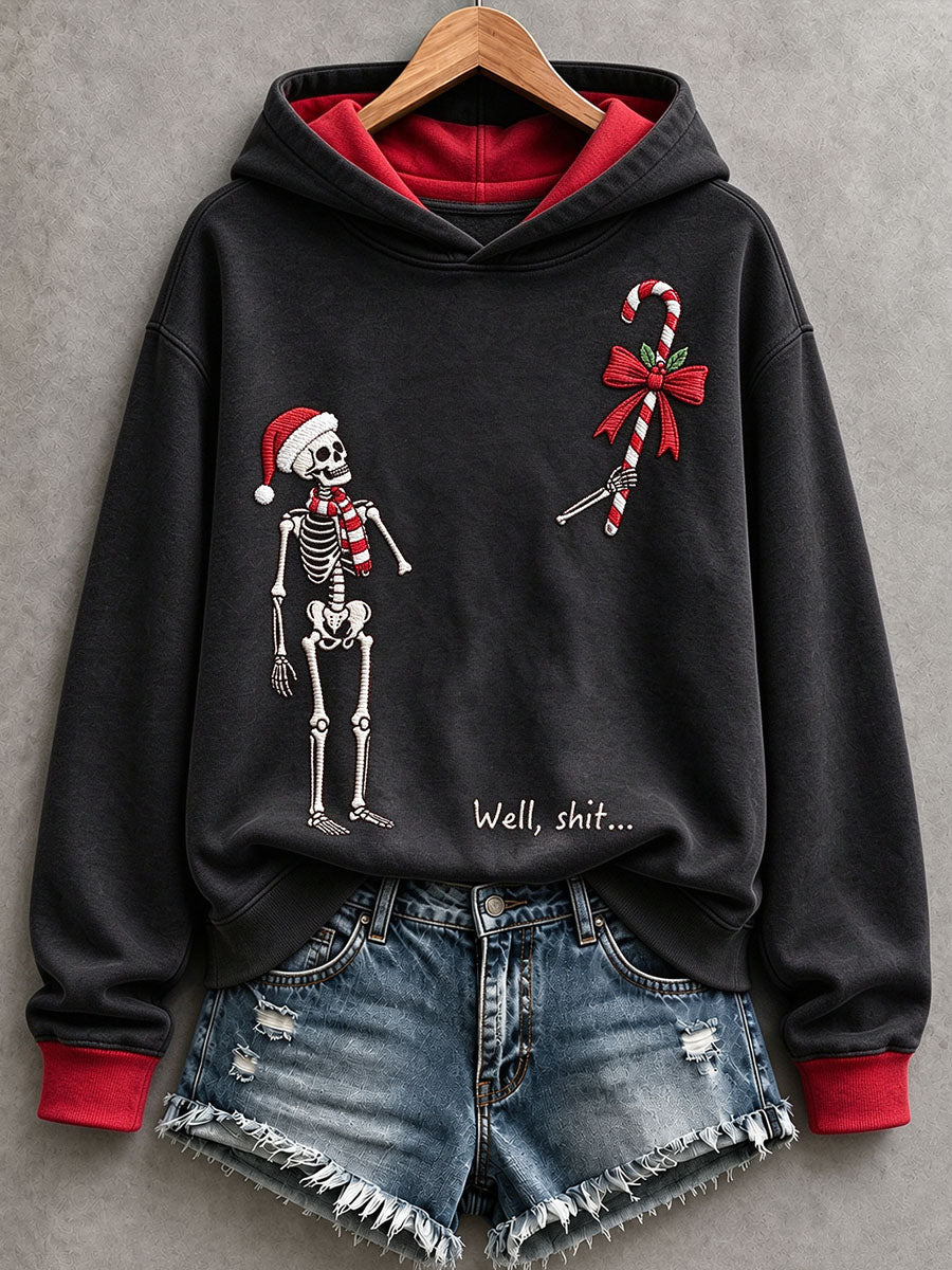Women's Funny Christmas Skeleton Hoodie