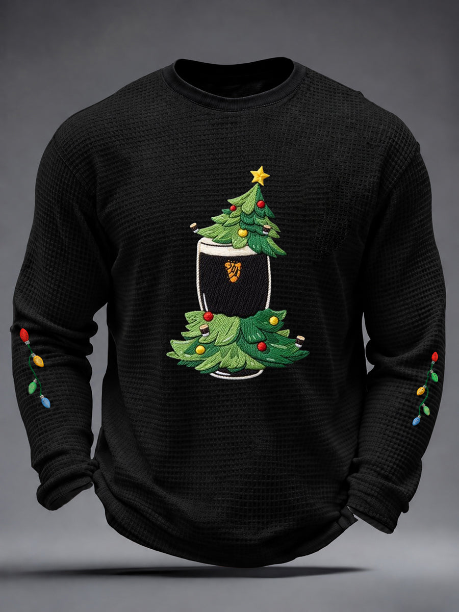 Men's Christmas Stout Waffle Long Sleeve T-Shirt