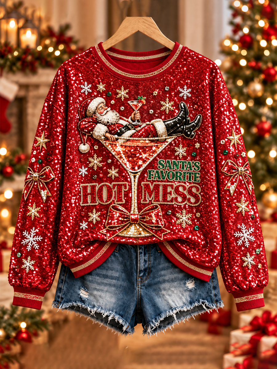 Women's Christmas Printed Regular Sweatshirt