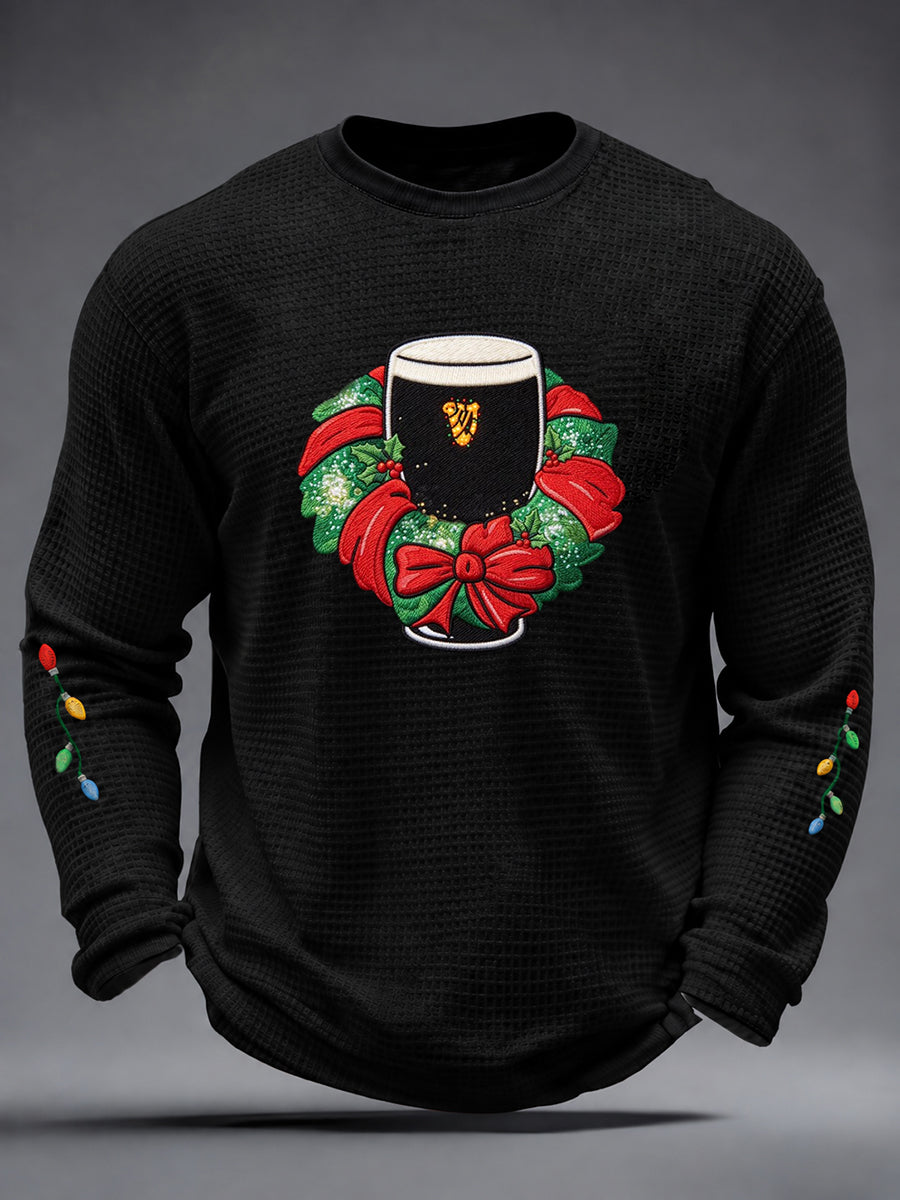 Men's Christmas Stout Waffle Long Sleeve T-Shirt