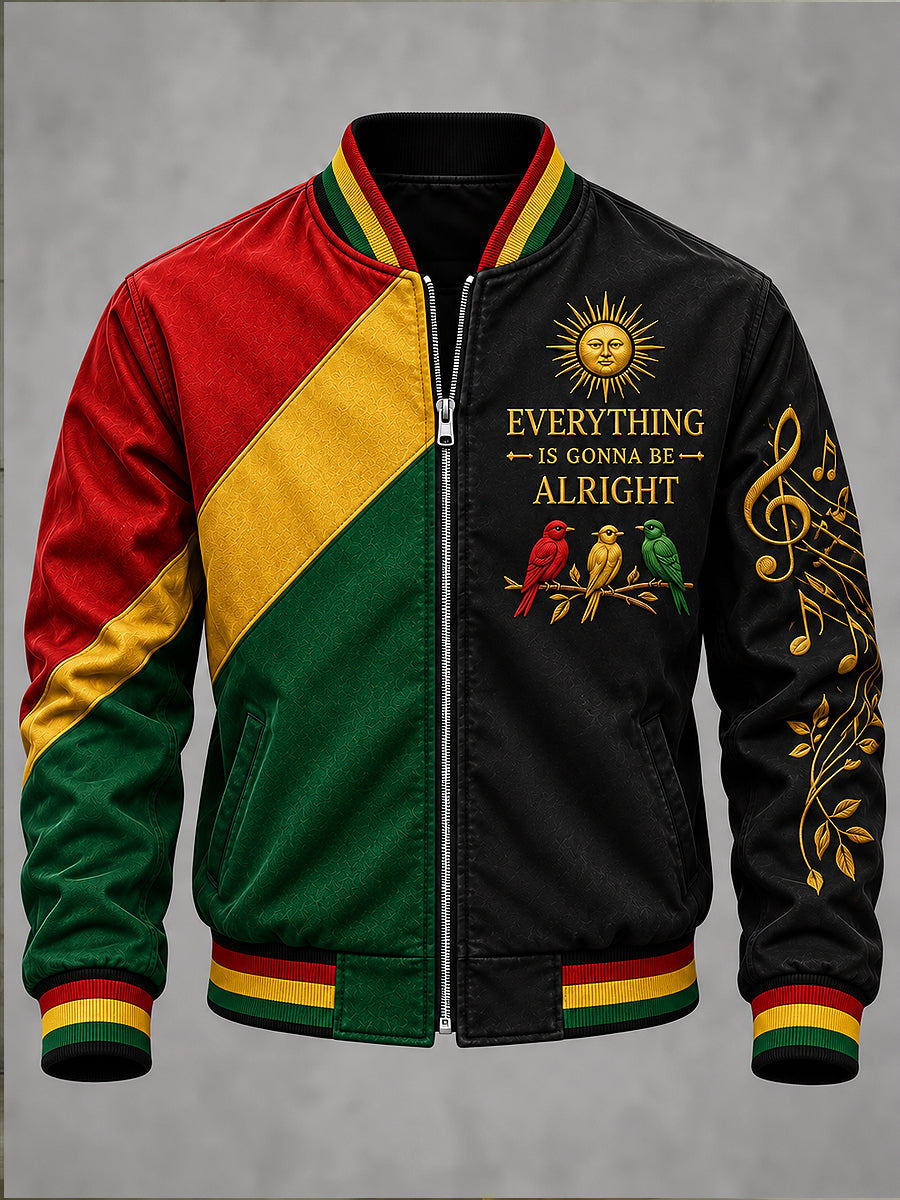 Men's EVERY LITTLE THING IS GONNA BE ALRIGHT Art Printed Jacket Coat
