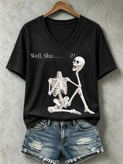 Women's "Well Shit" Skull T-Shirt