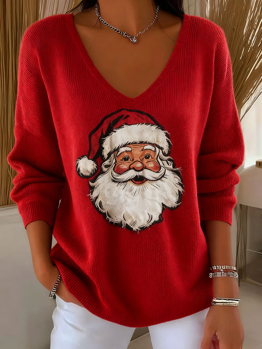 Women's Santa Claus Print Casual Top