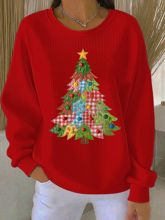 Women's Christmas Tree Print Casual Sweatshirt